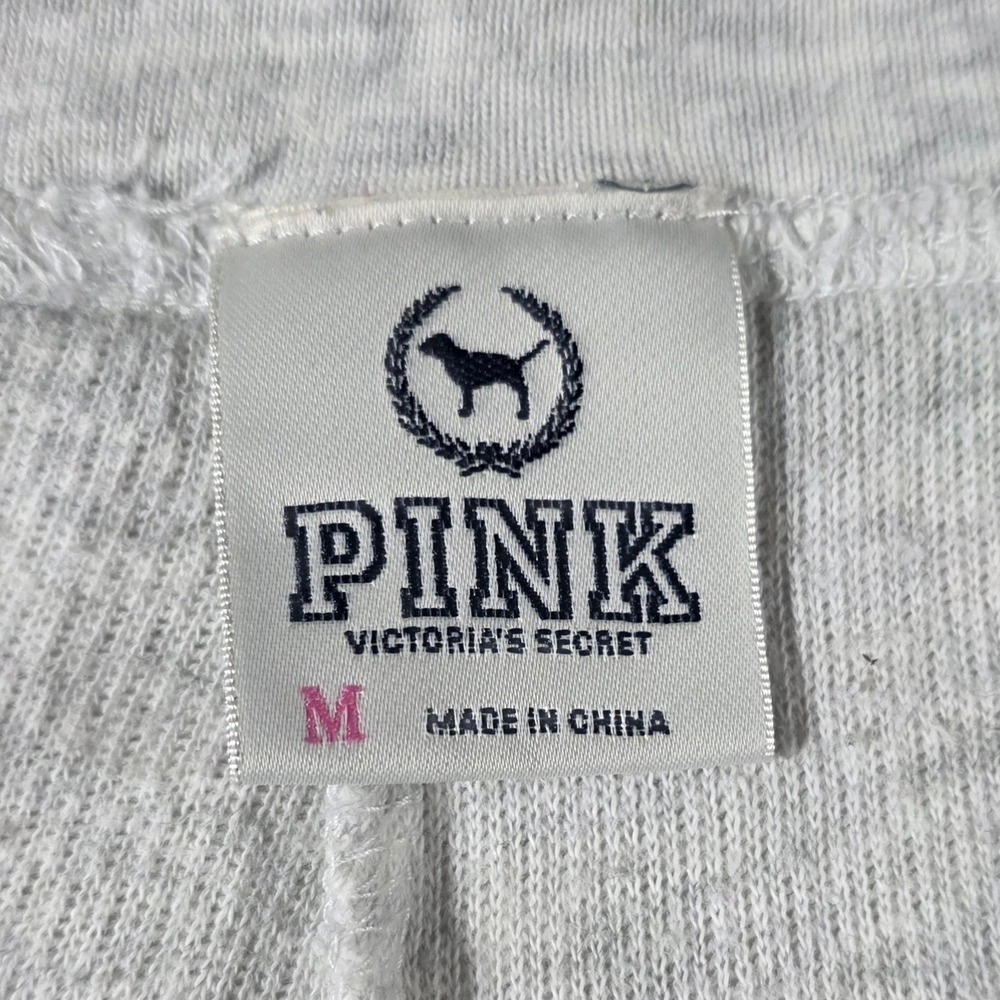 Victoria's Secret PINK Y2K Gray Waffle Knit Flare Lounge Pants 1980 Graphic M - Picture 3 of 9